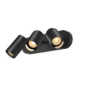 SLV Væg- og Loftlampe ASTO TUBE CW TRIPLE 3-flammer, lang, kardanisk drejning GU10 IP20, sort dæmpbar