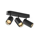 SLV Væg- og Loftlampe ASTO TUBE CW TRIPLE 3-flammer, lang, kardanisk drejning GU10 IP20, sort dæmpbar