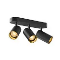 SLV Væg- og Loftlampe ASTO TUBE CW TRIPLE 3-flammer, lang, kardanisk drejning GU10 IP20, sort dæmpbar
