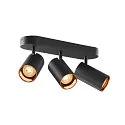 SLV Væg- og Loftlampe ASTO TUBE CW TRIPLE 3-flammer, lang, kardanisk drejning GU10 IP20, sort dæmpbar