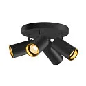 Væg- og Loftlampe ASTO TUBE CW QUADRUPLE 4-flammer, rund, kardanisk drejning GU10 IP20, sort dæmpbar