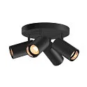 Væg- og Loftlampe ASTO TUBE CW QUADRUPLE 4-flammer, rund, kardanisk drejning GU10 IP20, sort dæmpbar