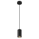 SLV Pendel ASTO TUBE 1-flamme, rund, stiv GU10 IP20, sort dæmpbar