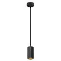 SLV Pendel ASTO TUBE 1-flamme, rund, stiv GU10 IP20, sort dæmpbar