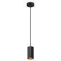 SLV Pendel ASTO TUBE 1-flamme, rund, stiv GU10 IP20, sort dæmpbar
