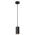 SLV Pendel ASTO TUBE 1-flamme, rund, stiv GU10 IP20, sort dæmpbar