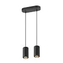 Pendel ASTO TUBE 2-flammer, stiv, lang GU10 IP20, sort dæmpbar