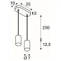 Pendel ASTO TUBE 2-flammer, stiv, lang GU10 IP20, sort dæmpbar