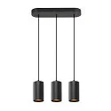 Pendel ASTO TUBE 3-flammer, stiv, lang GU10 IP20, sort dæmpbar