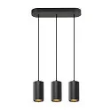 Pendel ASTO TUBE 3-flammer, stiv, lang GU10 IP20, sort dæmpbar