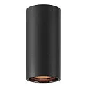 SLV Downlight ASTO TUBE cylindrisk, stiv, overflademonteret version GU10 IP20, sort dæmpbar