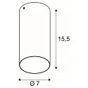 SLV Downlight ASTO TUBE cylindrisk, stiv, overflademonteret version GU10 IP20, sort dæmpbar