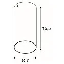 SLV downlight ASTO TUBE cylindrical, rigid, surface-mounted version GU10 IP20, white dimmable