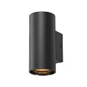 Væglampe ASTO TUBE down, 1-flamme, cylindrisk, stiv GU10 IP20, sort dæmpbar