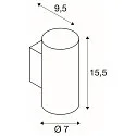 SLV Væglampe ASTO TUBE down, 1-flamme, cylindrisk, stiv GU10 IP20, sort dæmpbar