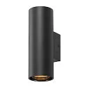 Væglampe ASTO TUBE up / down, 2-flammer, cylindrisk, stiv GU10 IP20, sort dæmpbar