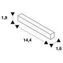 SLV langsgående stik TRACK 48V DALI styrbar, elektrisk, sort