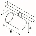 SLV Skinne spot NUMINOS® XS 48V DALI 2 40° svingbar, til VDU-arbejdsstation, DALI styrbar IP20, sort mat dæmpbar