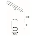 SLV Pendel NUMINOS® XS TRACK 48V DALI styrbar IP20, hvid dæmpbar