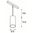 SLV Pendel NUMINOS® S TRACK 48V DALI styrbar IP20, sort dæmpbar