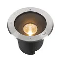 SLV Gulvindbygningslampe DASAR® XL rund, svingbar, DALI styrbar, passabel IP65 / IP67, rustfrit stål dæmpbar