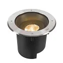 SLV Gulvindbygningslampe DASAR® XL rund, svingbar, DALI styrbar, passabel IP65 / IP67, rustfrit stål dæmpbar