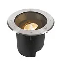 SLV Gulvindbygningslampe DASAR® XL rund, svingbar, DALI styrbar, passabel IP65 / IP67, rustfrit stål dæmpbar
