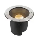 SLV Gulvindbygningslampe DASAR® XL rund, svingbar, DALI styrbar, passabel IP65 / IP67, rustfrit stål dæmpbar
