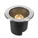 SLV Gulvindbygningslampe DASAR® XL rund, svingbar, DALI styrbar, passabel IP65 / IP67, rustfrit stål dæmpbar