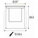 SLV Gulvindbygningslampe DASAR® XL rund, svingbar, DALI styrbar, passabel IP65 / IP67, rustfrit stål dæmpbar