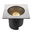 SLV Gulvindbygningslampe DASAR® XL firkantet, svingbar, DALI styrbar, passabel IP65 / IP67, rustfrit stål dæmpbar