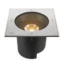 SLV Gulvindbygningslampe DASAR® XL firkantet, svingbar, DALI styrbar, passabel IP65 / IP67, rustfrit stål dæmpbar