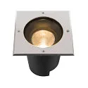 SLV Gulvindbygningslampe DASAR® L firkantet, svingbar, DALI styrbar, passabel IP65 / IP67, rustfrit stål dæmpbar