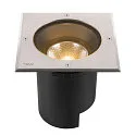 SLV Gulvindbygningslampe DASAR® L firkantet, svingbar, DALI styrbar, passabel IP65 / IP67, rustfrit stål dæmpbar