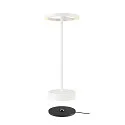 Batteri bordlampe VINOLINA ONE med touch-dæmper, ringform, med opladestation IP54, hvid dæmpbar