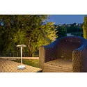 Batteri bordlampe VINOLINA ONE med touch-dæmper, ringform, med opladestation IP54, hvid dæmpbar