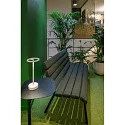 Batteri bordlampe VINOLINA ONE med touch-dæmper, ringform, med opladestation IP54, hvid dæmpbar
