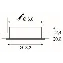 Indbygnings loftlampe NEW TRIA® 68 rund GU10 IP20, hvid