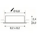SLV Indbygnings loftlampe NEW TRIA® 68 firkantet GU10 IP20, sort
