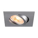 Indbygnings loftlampe NEW TRIA® 68 firkantet GU10 IP20, aluminium