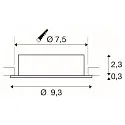 SLV ceiling recessed luminaire NEW TRIA® 75 round GU10 IP20, white