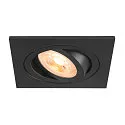 Indbygnings loftlampe NEW TRIA® 75 firkantet GU10 IP20, sort