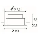 SLV Indbygnings loftlampe NEW TRIA® 75 rund IP20, hvid dæmpbar