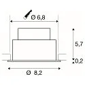 SLV Indbygnings loftlampe NEW TRIA® 68 rund IP20 / IP65, hvid dæmpbar