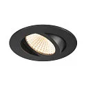 Indbygnings loftlampe NEW TRIA® 68 rund IP20, sort dæmpbar