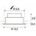 SLV Indbygnings loftlampe NEW TRIA® 68 rund IP20, sort dæmpbar