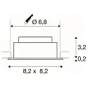 SLV Indbygnings loftlampe NEW TRIA® UNIVERSAL firkantet IP20, hvid dæmpbar