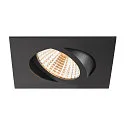 SLV Indbygnings loftlampe NEW TRIA® UNIVERSAL firkantet IP20, sort dæmpbar