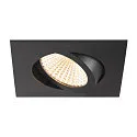 Indbygnings loftlampe NEW TRIA® UNIVERSAL firkantet IP20, sort dæmpbar