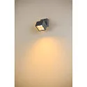 SLV Udendørs wall luminaire S-CUBE firkantet, CCT Switch, vipbar IP65, antracit dæmpbar